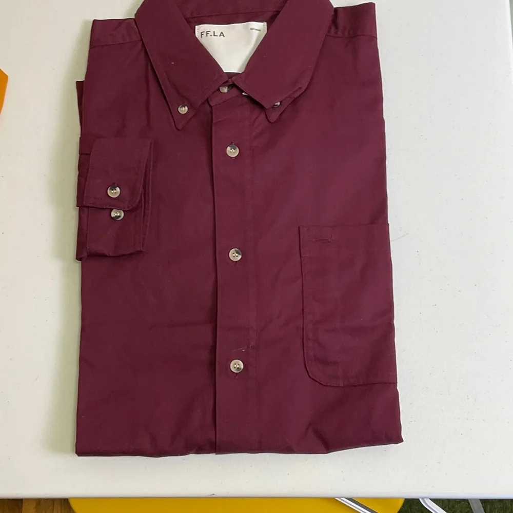 FF.LA Men's Burgundy Button-Down Shirt